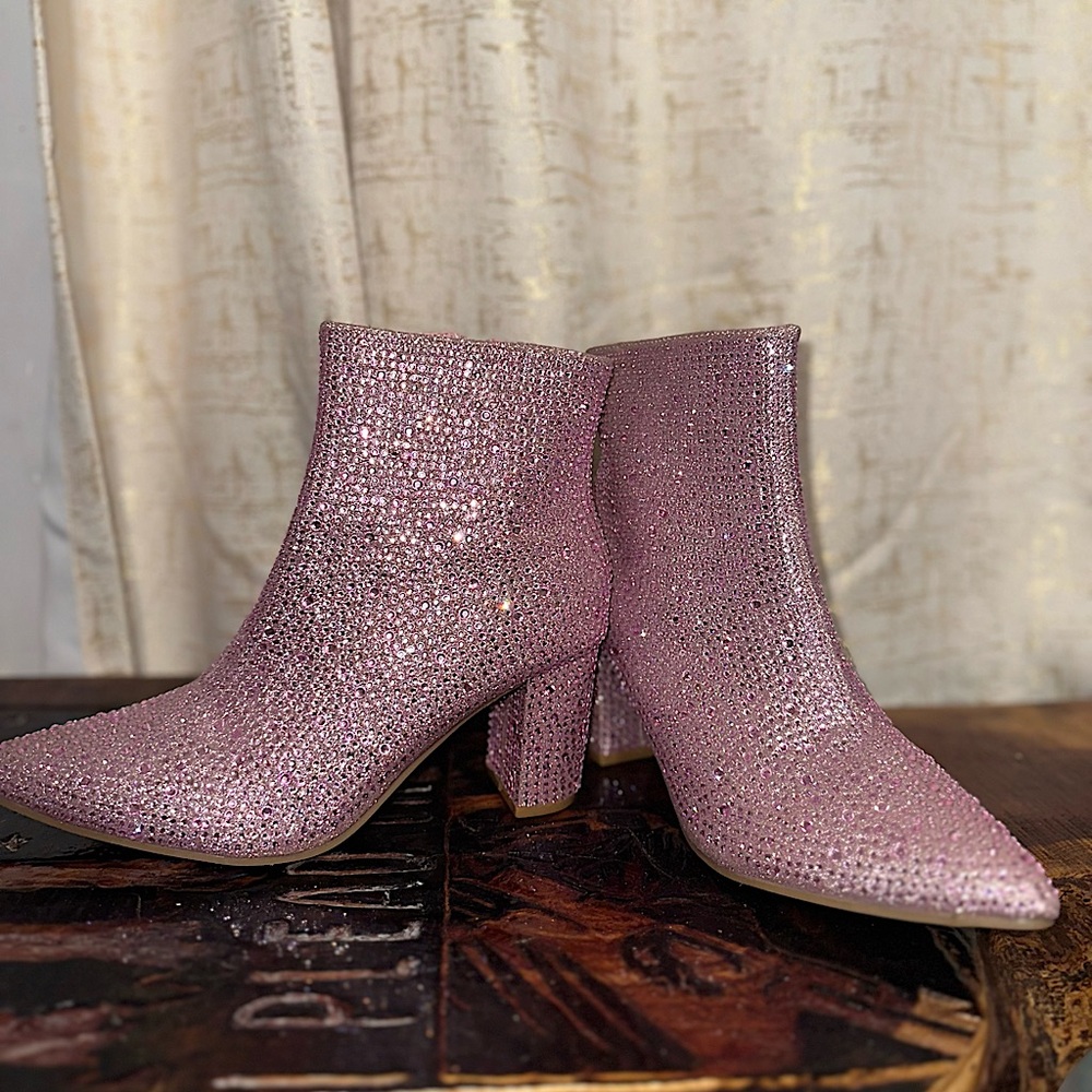 Pink Rhinestone Booties